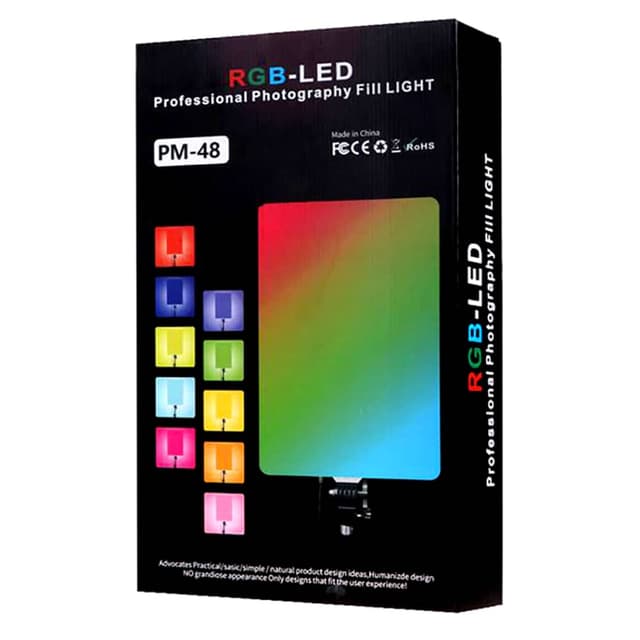 پنل نور ثابت حرفه ای عکاسی و فیلمبرداری RGB-LED مدل PM-60