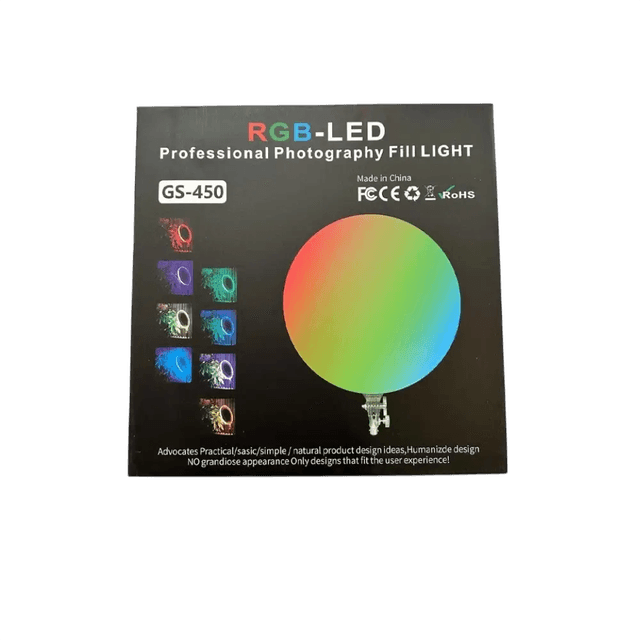 پنل نور ثابت حرفه ای عکاسی و فیلمبرداری گرد RGB-LED مدل GS-330