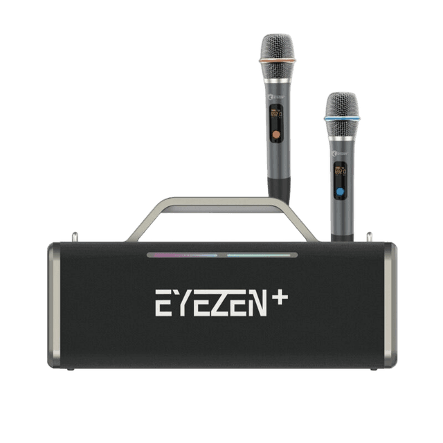 اسپیکر چمدانی و کارائوکه آی‌زن مدل Eyezen ES-14 (به همراه ۲ میکروفون بیسیم)