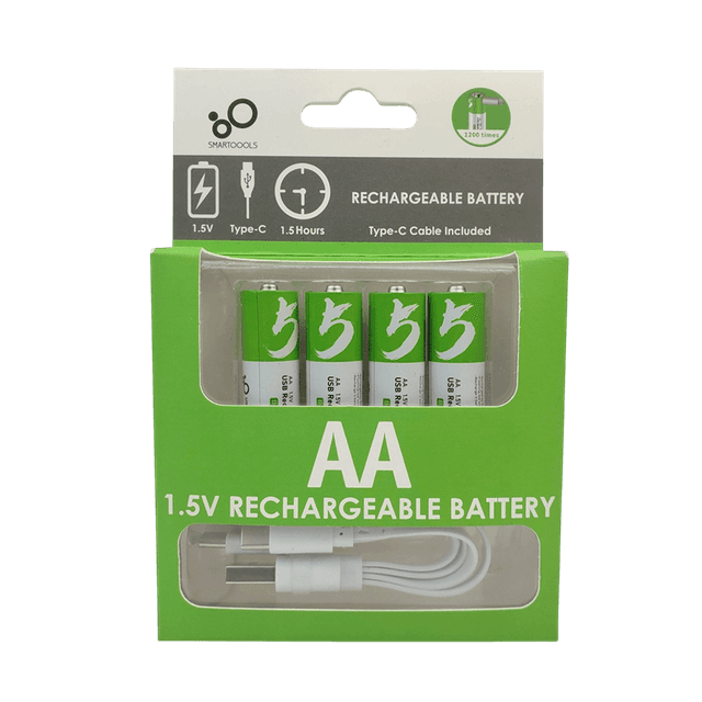 پک ۴ عددی باتری قلمی شارژی اسمارت تولز مدل Smartoools AA 1.5V RECHARGEABLE BATTERY (به همراه کابل Type-C)