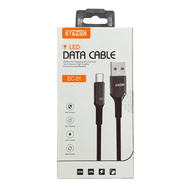 کابل شارژ EYEZEN مدل EC21 مبدل USB به Type-C طول 1 متر